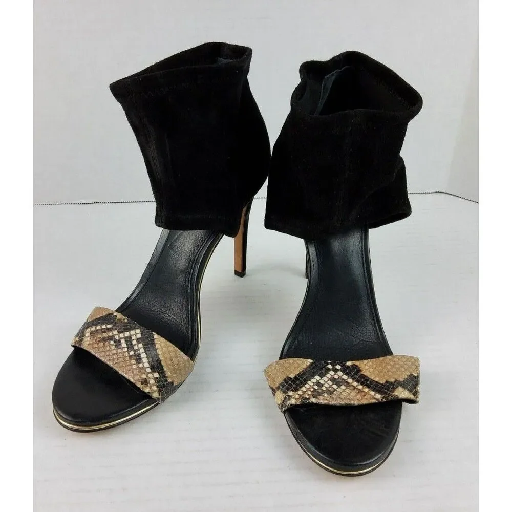 Coach Women's Jennifer Snake Print Band Ankle Heels Shoes Size 10B